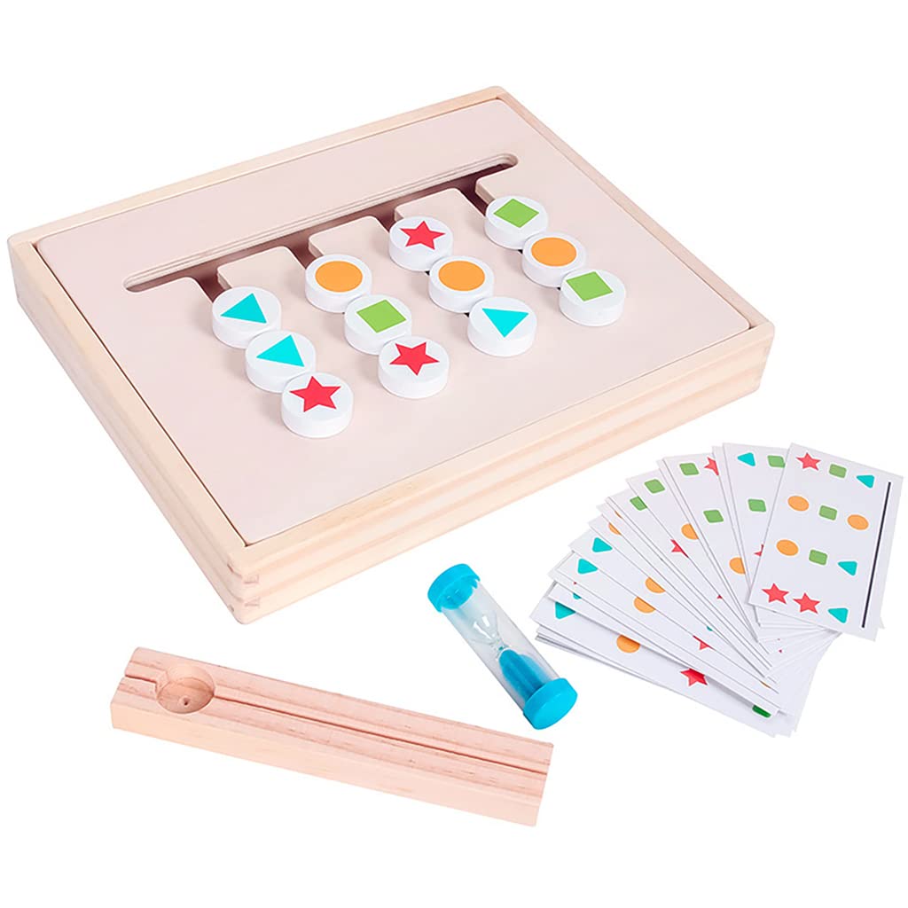 PATPAT Brain Games For Kids Learning Toys Slide Puzzle Color&Shape Matching Brain Teasers Logic Game Preschool Montessori Educational Wooden Toys For Kids Boys Girls Age 3 4 5 6 7 Years Old|Pack of 1 PATPAT Brain Games For Kids Learning Toys Slide Puzzle Color&Shape Matching Brain Teasers Logic Game Preschool Montessori Educational Wooden Toys For Kids Boys Girls Age 3 4 5 6 7 Years Old|Pack of 1